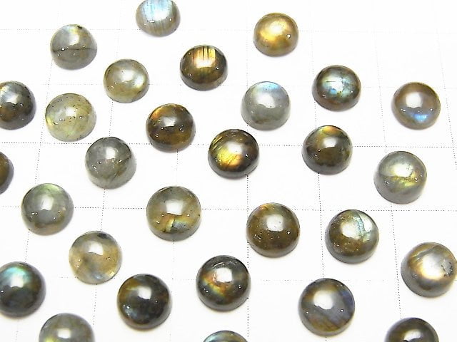 Finland Spectrolite AAA Round Cabochon 7x7mm 5pcs