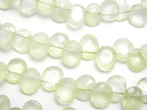 Oval, Prehnite Gemstone Beads