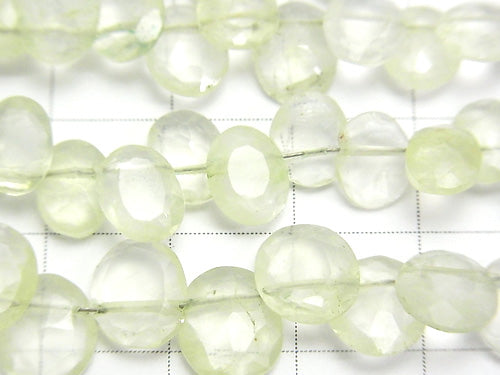 High Quality Prehnite AA++ Oval Faceted  half or 1strand beads (aprx.6inch/16cm)