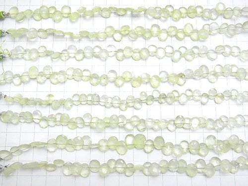 High Quality Prehnite AA++ Oval Faceted  half or 1strand beads (aprx.6inch/16cm)