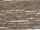 High Quality Smoky Quartz AAA- Faceted Button Rondelle  1strand beads (aprx.12inch/30cm)