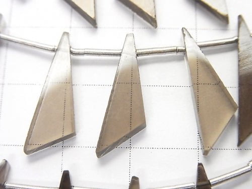 1strand $15.99! High Quality Smoky Quartz AAA Flat  Triangle 20x7x3mm 1strand (10pcs )