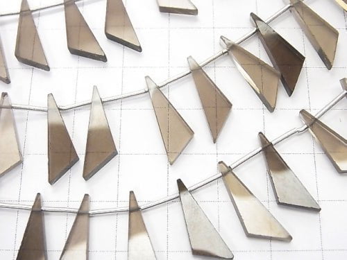 1strand $15.99! High Quality Smoky Quartz AAA Flat  Triangle 20x7x3mm 1strand (10pcs )