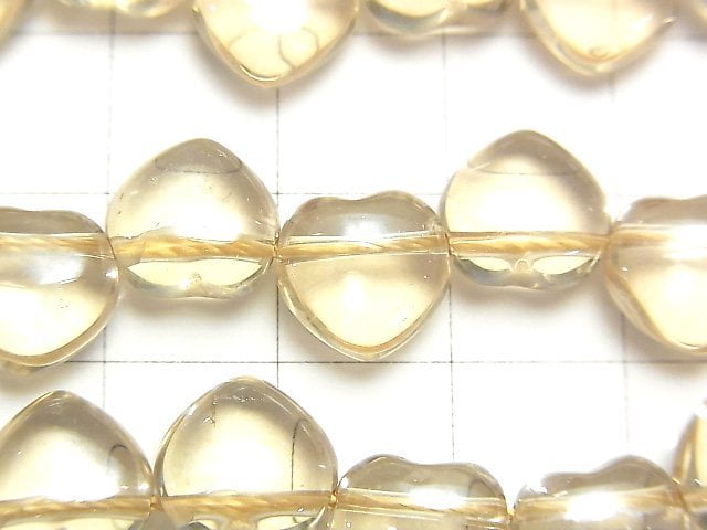 [Video] Champagne Color Quartz AAA Heart 10 x 10 x 5 mm half or 1 strand beads (aprx.15 inch / 38 cm)