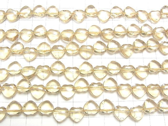 [Video] Champagne Color Quartz AAA Heart 10 x 10 x 5 mm half or 1 strand beads (aprx.15 inch / 38 cm)