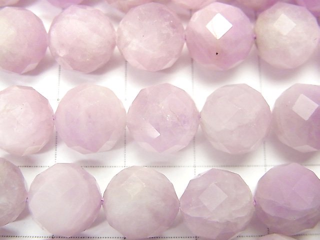 [Video] High Quality! Nigeria Kunzite AA+ Faceted Round 10mm half or 1strand beads (aprx.15inch / 37cm)