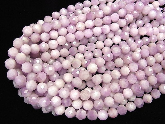 [Video] High Quality! Nigeria Kunzite AA+ Faceted Round 10mm half or 1strand beads (aprx.15inch / 37cm)