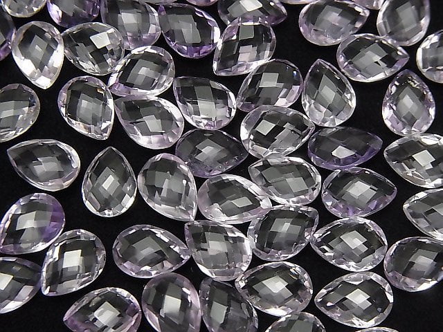 [Video]High Quality Pink Amethyst AAA Undrilled Pear shape Cushion Cut 10 x 7 mm 5 pcs $9.79!