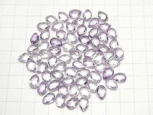 [Video]High Quality Pink Amethyst AAA Undrilled Pear shape Cushion Cut 10 x 7 mm 5 pcs $9.79!