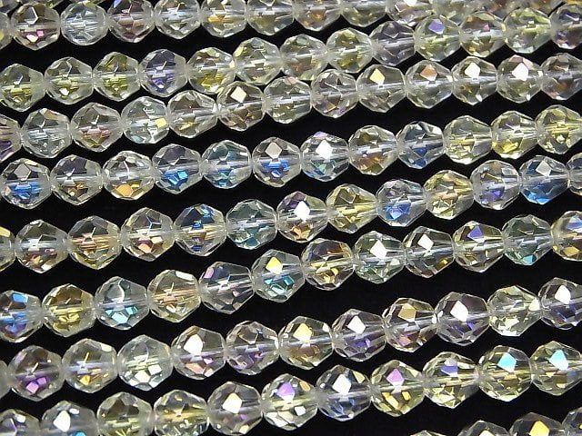 [Video] Aqua Crystal  Faceted Drop 8x8x8mm half or 1strand beads (aprx.15inch/38cm)