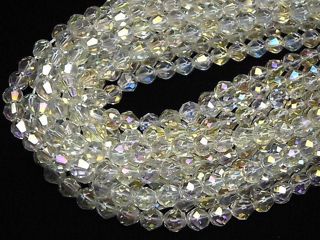 [Video] Aqua Crystal  Faceted Drop 8x8x8mm half or 1strand beads (aprx.15inch/38cm)