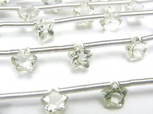 [Video] Green Amethyst AAA - Faceted Star 6 x 6 mm 1strand (10pcs)