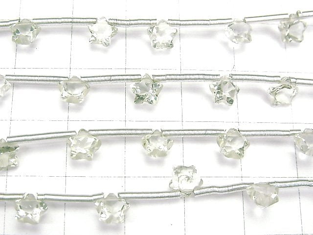 [Video] Green Amethyst AAA - Faceted Star 6 x 6 mm 1strand (10pcs)