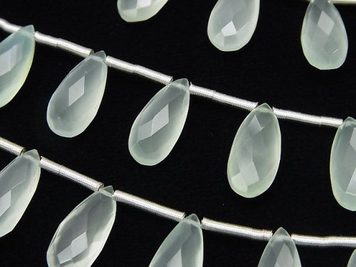 Chalcedony, Faceted Briolette, Pear Shape Gemstone Beads