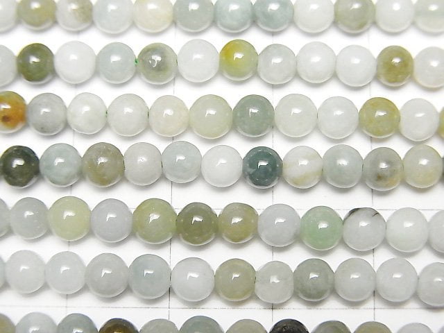 1strand $8.79! Burma Jadeite A Mix Color Round 4mm 1strand beads (aprx.15inch / 38cm)