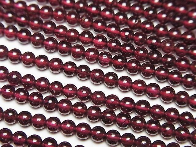[Video] Mozambique Garnet AAA Round 3mm 1-strand beads (approx. 15 inches/36 cm)