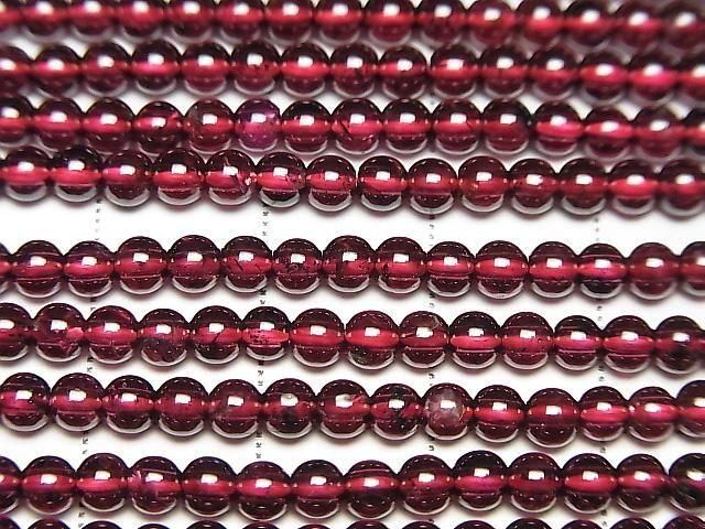 [Video] Mozambique Garnet AAA Round 3mm 1-strand beads (approx. 15 inches/36 cm)