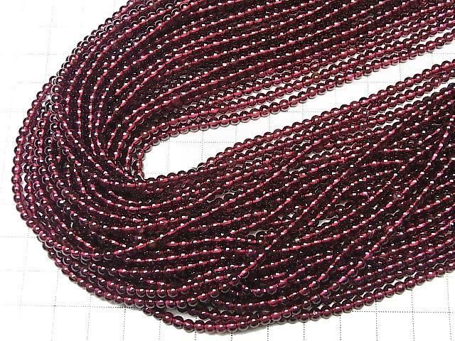 [Video] Mozambique Garnet AAA Round 3mm 1-strand beads (approx. 15 inches/36 cm)