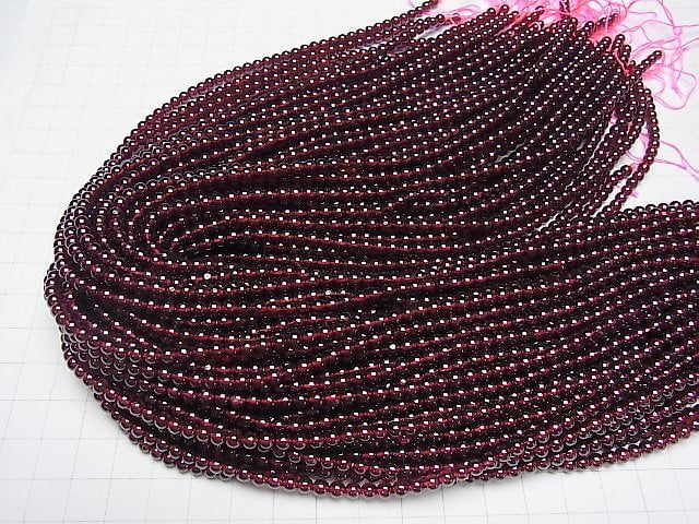 Mozambique Garnet AAA Round 4mm 1strand beads (aprx.15inch / 38cm)