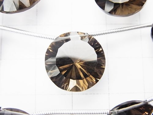 1strand $25.99! High Quality Smoky Quartz AAA Coin  Concave Cut 15x15mm 1strand (5pcs )