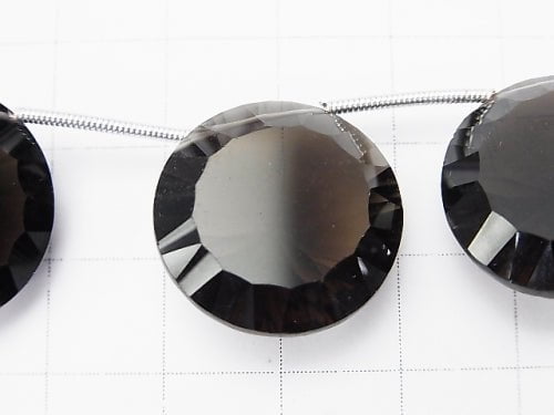 1strand $39.99! High Quality Smoky Quartz AAA Coin  Concave Cut 19x19mm 1strand (5pcs )