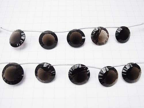 1strand $39.99! High Quality Smoky Quartz AAA Coin  Concave Cut 19x19mm 1strand (5pcs )