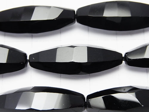 Onyx  Rice 6Faceted xMultiple Facets 30x10x10mm half or 1strand beads (aprx.13inch/32cm)