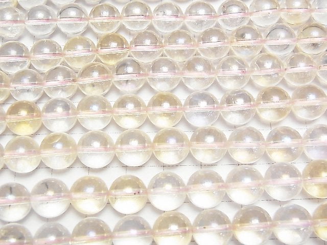 [Video] Flash, light color Citrine NO.2 Round 10mm half or 1strand beads (aprx.15inch / 38cm)
