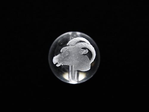 [Video] 12 Constellation Carving! Crystal AAA Round 10 mm [Aries] half or 1 strand (Bracelet)