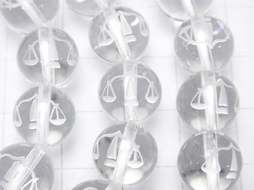 [Video] 12 Constellation Carving! Crystal AAA Round 10 mm [Libra] half or 1 strand (Bracelet)