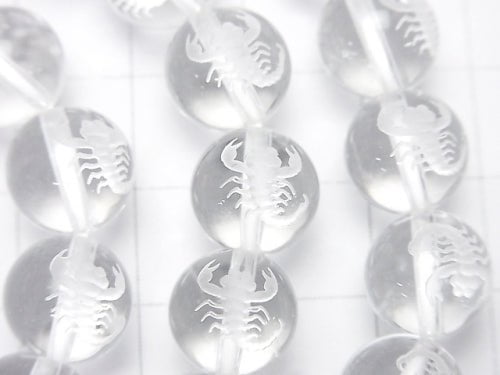 [Video] 12 Constellation Carving! Crystal AAA Round 10 mm [Scorpio] half or 1 strand (Bracelet)