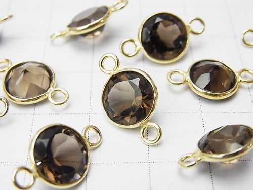 High Quality Smoky Quartz AAA Bezel Setting Coin Faceted 10x10mm [Both Side ] 18KGP 3pcs $7.79!