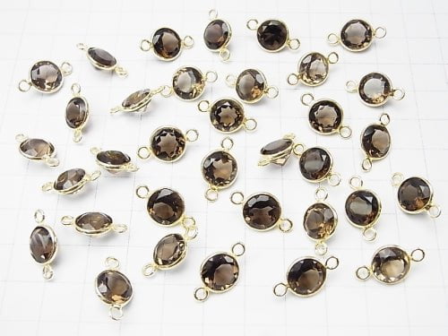 High Quality Smoky Quartz AAA Bezel Setting Coin Faceted 10x10mm [Both Side ] 18KGP 3pcs $7.79!