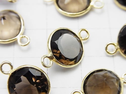 High Quality Smoky Quartz AAA Bezel Setting Coin Faceted 12x12mm [Both Side ] 18KGP 3pcs $9.79!