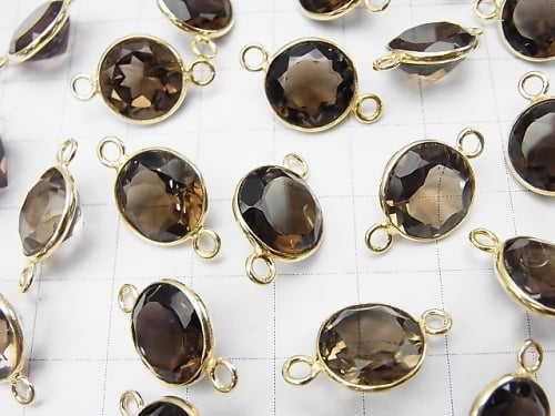 High Quality Smoky Quartz AAA Bezel Setting Coin Faceted 12x12mm [Both Side ] 18KGP 3pcs $9.79!