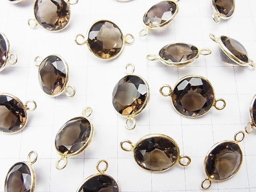 High Quality Smoky Quartz AAA Bezel Setting Coin Faceted 13x13mm [Both Side ] 18KGP 3pcs $11.79!