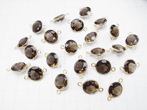 High Quality Smoky Quartz AAA Bezel Setting Coin Faceted 13x13mm [Both Side ] 18KGP 3pcs $11.79!