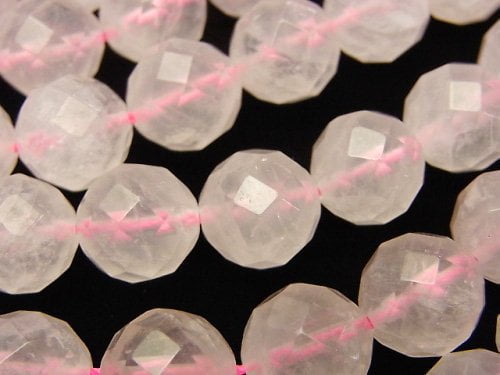 Faceted Round, Rose Quartz Gemstone Beads