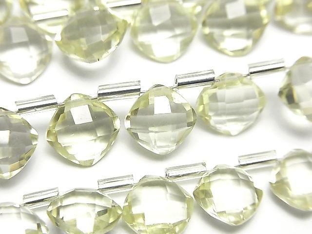 [Video]High Quality Lemon Quartz AAA Diamond Shape (Cushion Cut )9x9mm half or 1strand (18pcs )