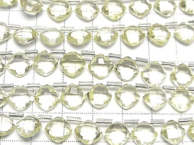 [Video]High Quality Lemon Quartz AAA Diamond Shape (Cushion Cut )9x9mm half or 1strand (18pcs )