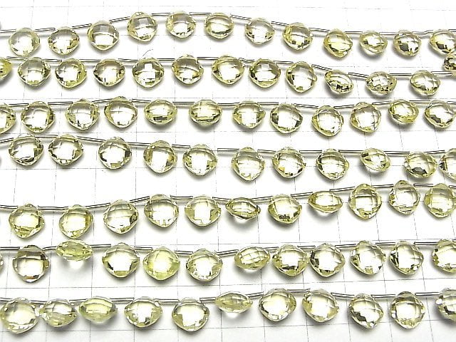 [Video] High Quality Brazil Lemon Quartz AAA Diamond Shape (Cushion Cut) 9x9mm half or 1strand (18pcs)