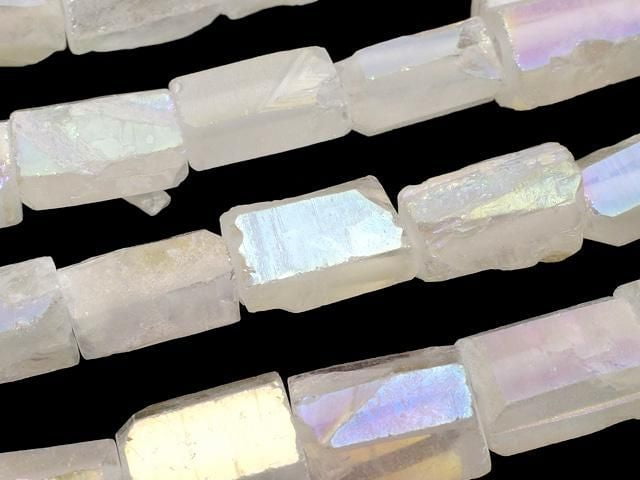 [Video] Crystal Rough Rock Nugget AB Coating 1-Strand Beads (approx. 15 inch/36 cm)