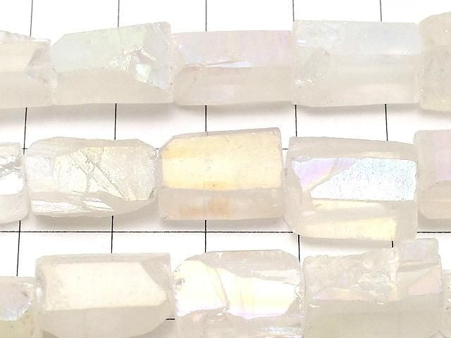 [Video] Crystal Rough Rock Nugget AB Coating 1-Strand Beads (approx. 15 inch/36 cm)