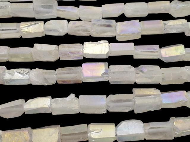 [Video] Crystal Rough Rock Nugget AB Coating 1-Strand Beads (approx. 15 inch/36 cm)