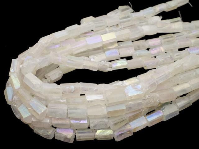 [Video] Crystal Rough Rock Nugget AB Coating 1-Strand Beads (approx. 15 inch/36 cm)