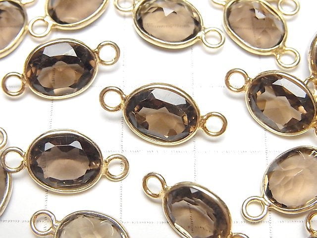 [Video] High Quality Smoky Quartz AAA Bezel Setting Oval Faceted 11x9mm [Both Side ] 18KGP 3pcs $7.79!