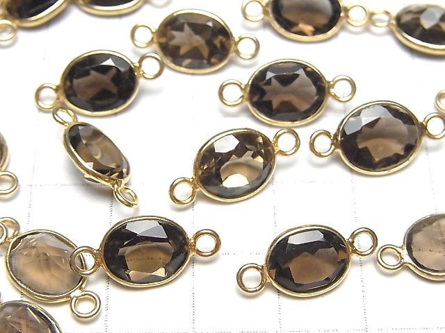 [Video] High Quality Smoky Quartz AAA Bezel Setting Oval Faceted 11x9mm [Both Side ] 18KGP 3pcs $7.79!