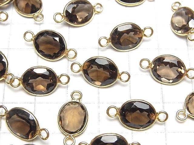 [Video] High Quality Smoky Quartz AAA Bezel Setting Oval Faceted 13x10mm [Both Side ] 18KGP 3pcs $8.79!