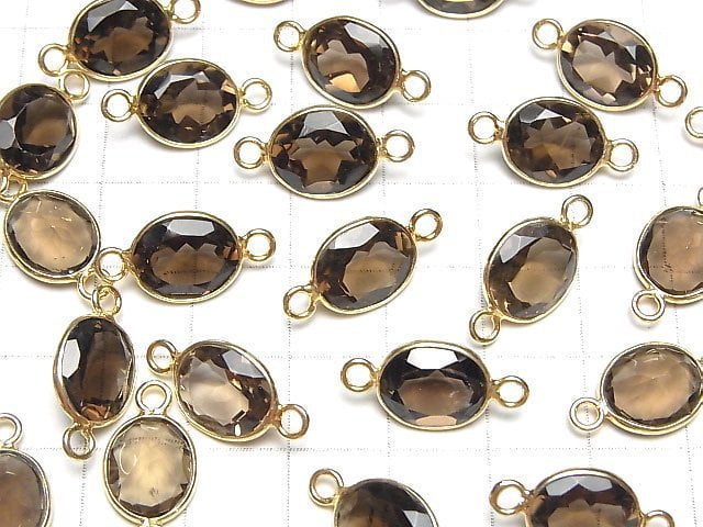 [Video] High Quality Smoky Quartz AAA Bezel Setting Oval Faceted 13x10mm [Both Side ] 18KGP 3pcs $8.79!