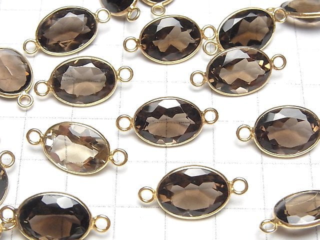 [Video] High Quality Smoky Quartz AAA Bezel Setting Oval Faceted 15x11mm [Both Side ] 18KGP 3pcs $11.79!